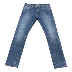 Reiss Jeans Mens 36x33 Blue Razor Slim FIt Mid RIse Denim